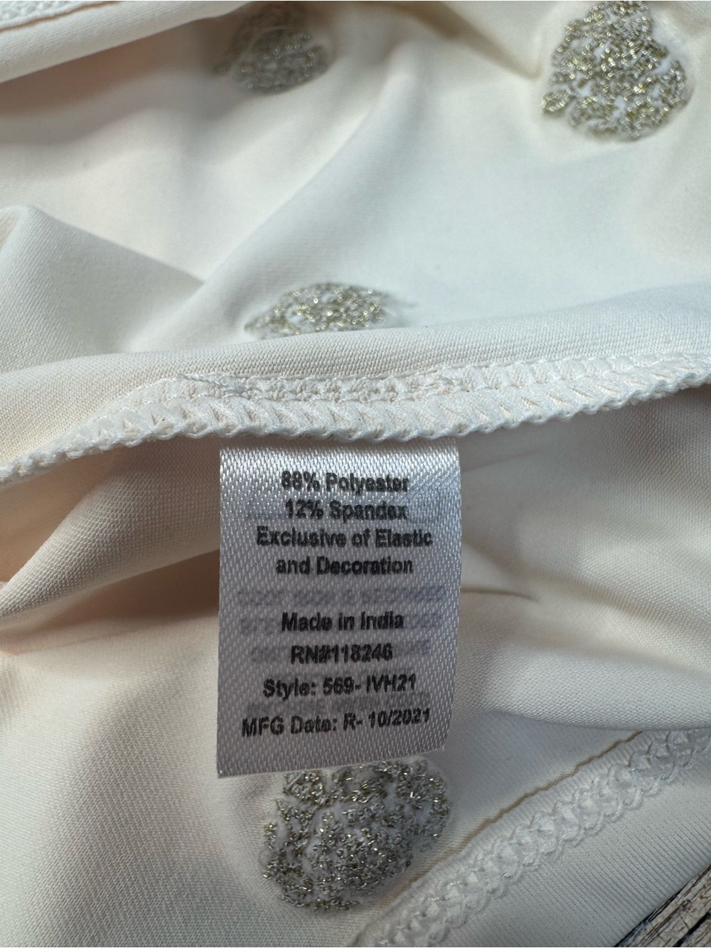 Cabana Life Ivory Metallic Embroidered Sleeveless Shift Dress NWT Size S SPF 50 - Picture 6 of 8